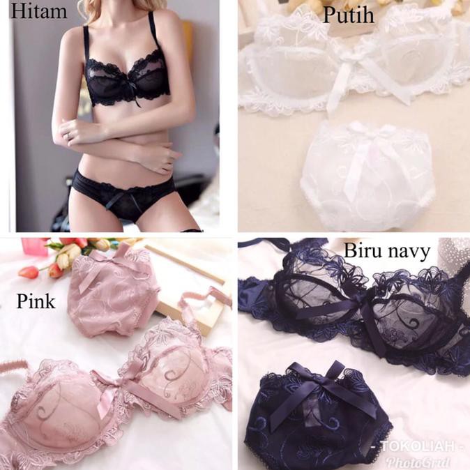 Bra-Bh- Bra Set Sexy Transparan Renda Bunga Cantik -Just-For-Women.