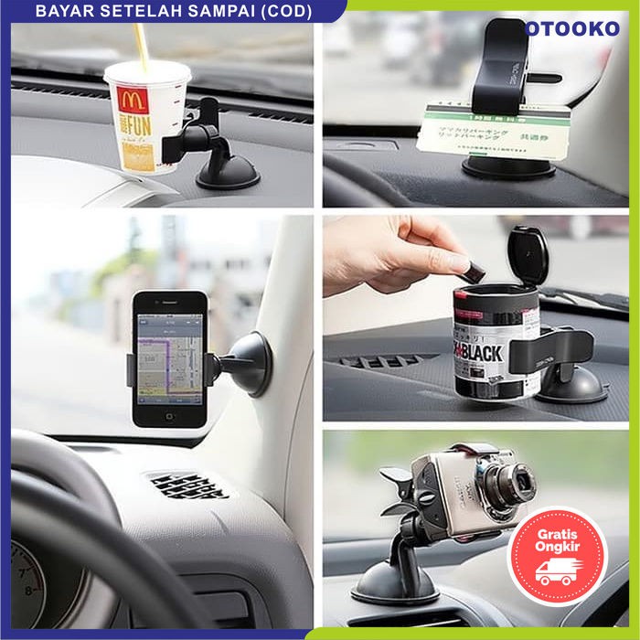 Car Holder Universal Suction cup Lazypod Mount HP Gps Mobil tripod handphone + gratis Anti Slip