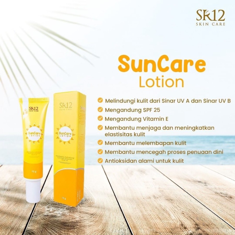 Suncare Lotion SR12 SPF 25++ / Sun Care Lotion 15gr SR 12 Original/ Sunblock Sunscreen Wajah Menjaga Wajah dari Sinar UV Matahari Penghilang Bekas Terbakar Matahari