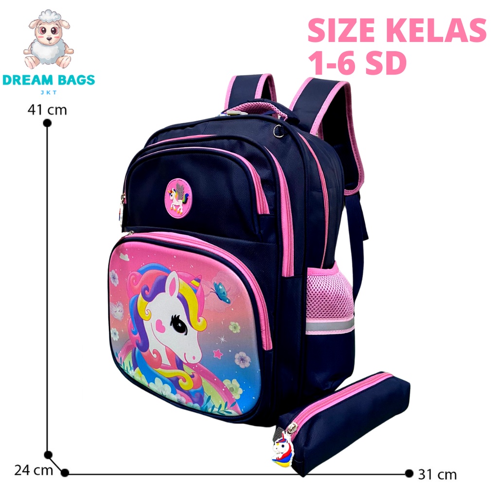 Dream Bags Tas Ransel Anak Perempuan Sekolah Unicorn DB 1919 Tas Anak Perempuan