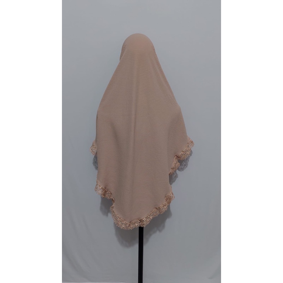 Jilbab Prisket Renda Prada  Keliling Jersy Terbaru 2022-KHAKI