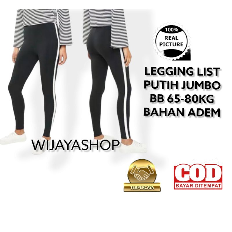 Legging Stripe/strip/list/line Jumbo Wanita BB Max 80kg / Legging Jumbo / Legging Super Jumbo