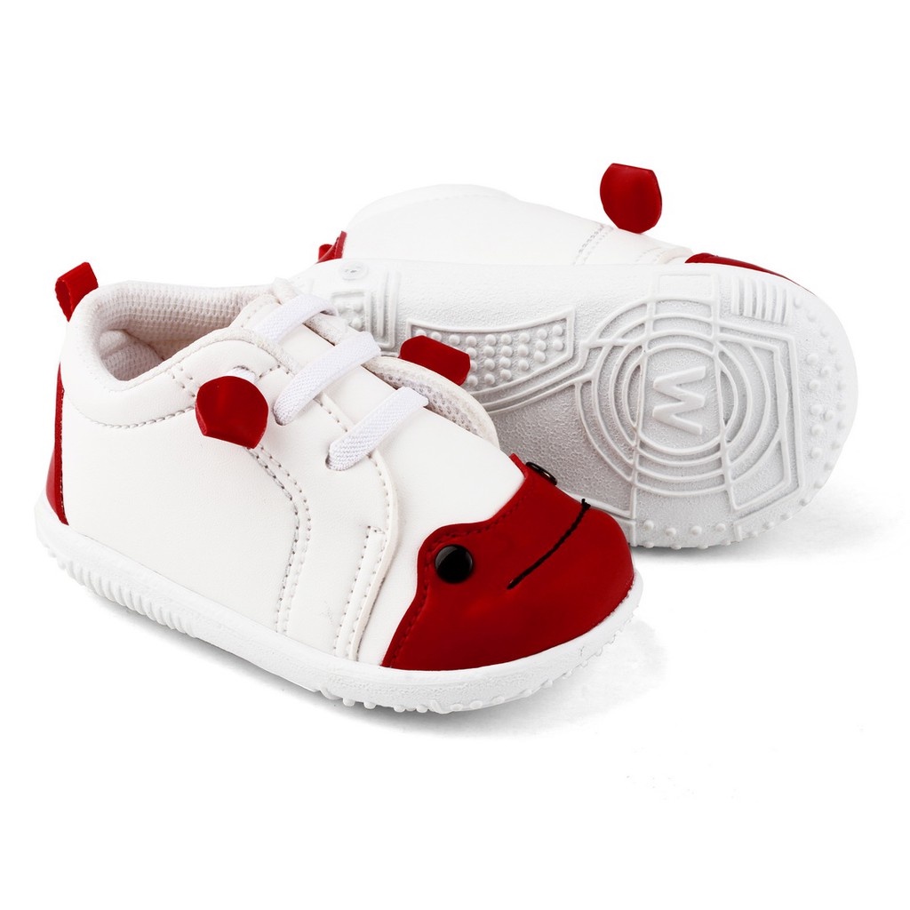 sepatu anak bunyi unisex merah bahan sintetis KDK MERAH