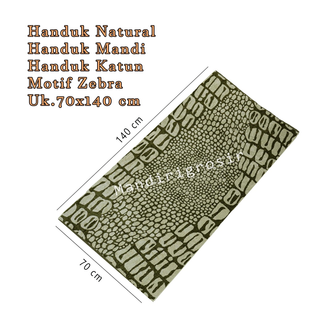 Handuk Mandi *Handuk Natural * Handuk katun * Motif Zebra * Uk.70x140 cm