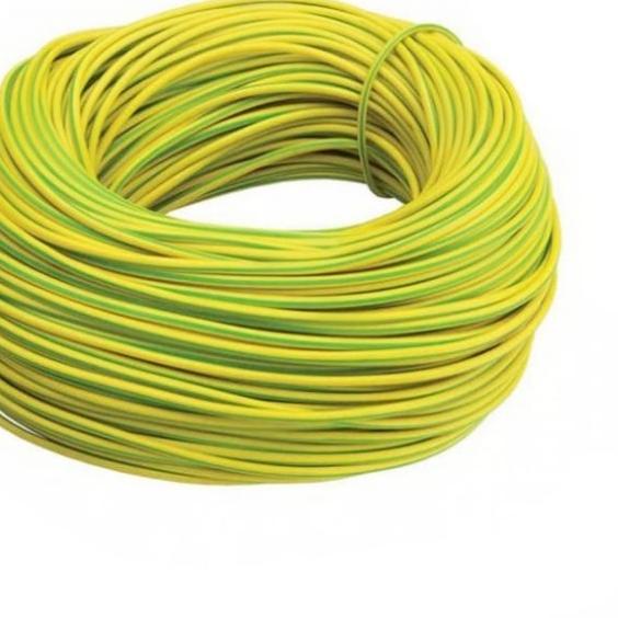 Kabel nyaf 10 mm serabut tunggal tebal grounding kuning/hijau permeter