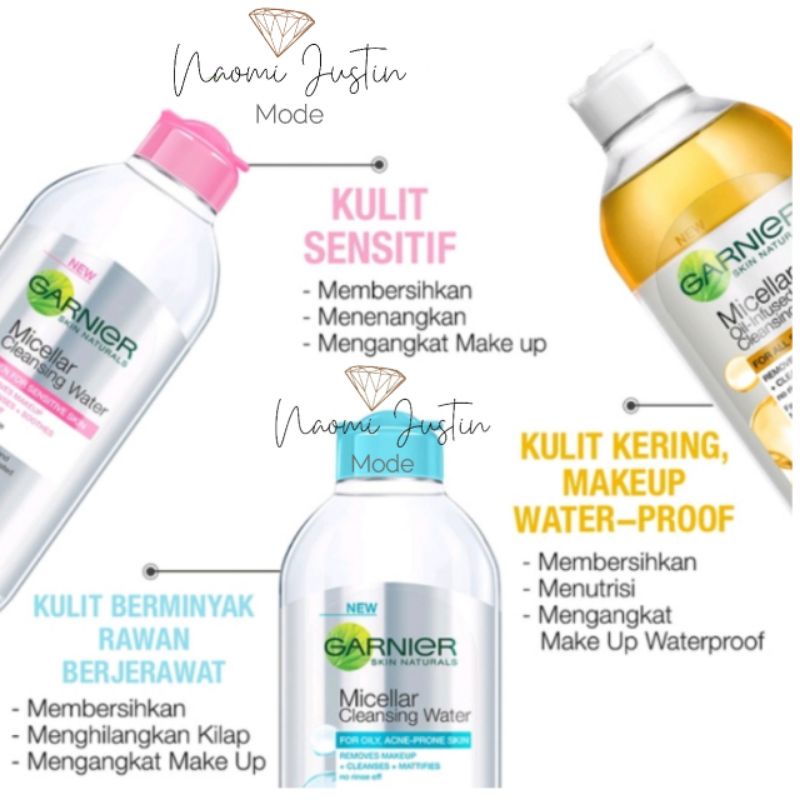 C Garnier Micellar Water Oil Infused Skin Care 125 ml (Pembersih Wajah Dan Makeup Waterproof)