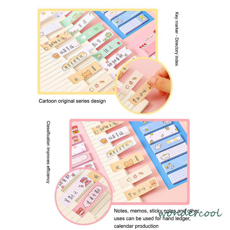 Gadis kartun menempel pada indeks siswa dengan petunjuk lucu untuk catatan kreatif Catatan Tempel -Won