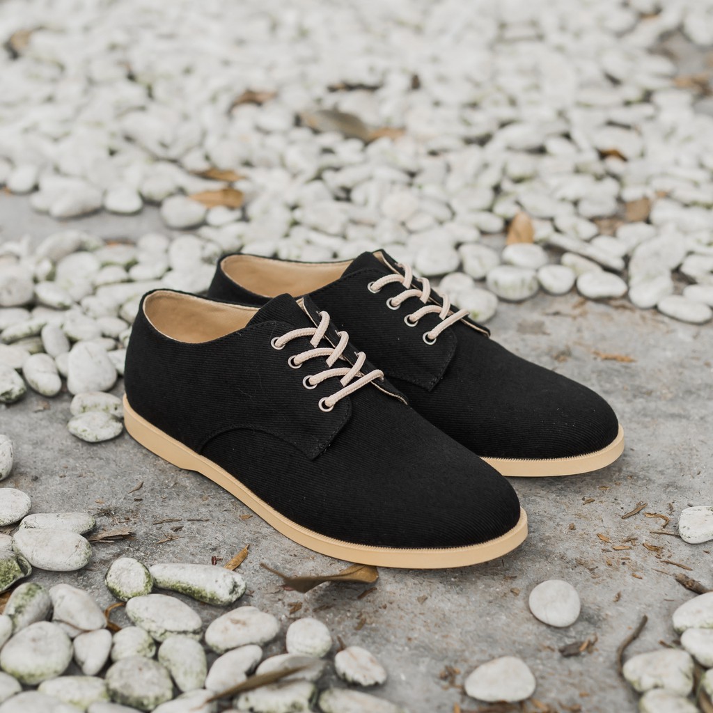 ELVRA Footwear - Sepatu Pria Sepatu Sneakers Sepatu Kasual Casual Sepatu Kanvas Canvas - Ernest Black Cream