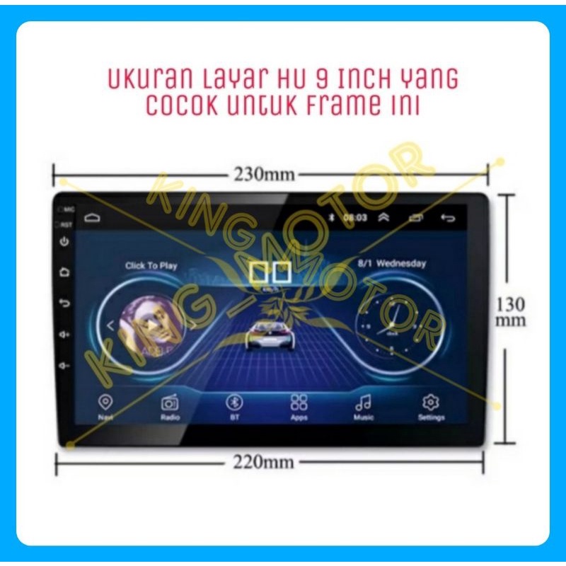 Frame Head Unit HU 9 Inch Android Jazz 2002-2007