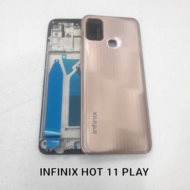 FRAME+BACKDOOR KESING CASING HOUSING INFINIX HOT 11 PLAY FULLSET ORIGINAL