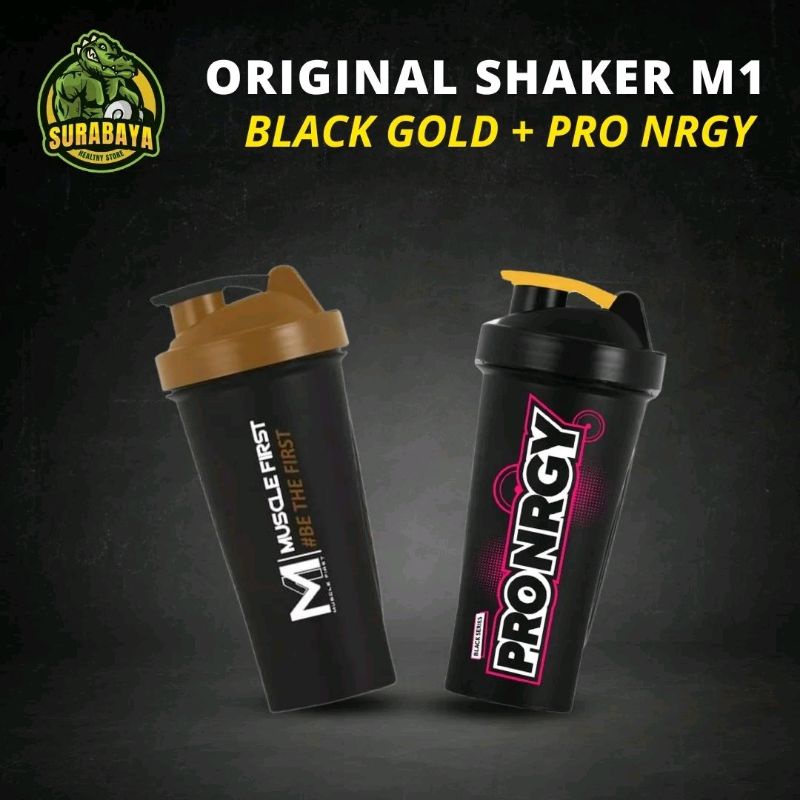 Botol Shaker M1 Muscle First Black Gold / NRGY 600 Ml 100% Original