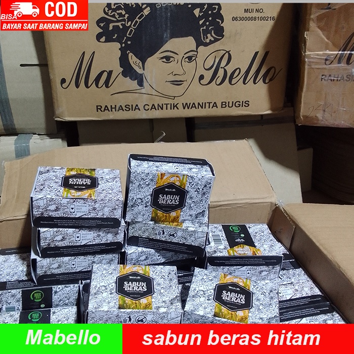 sabun pemutih badan dan wajah sabun beras hitam mabello sabun bedda lotong mabello mabelo halal dan BPOM