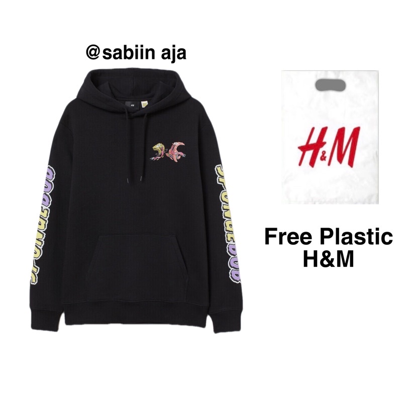 Hoodie H&M Spongebob Krabby Patty || Full Tag || Free Plastic H&M
