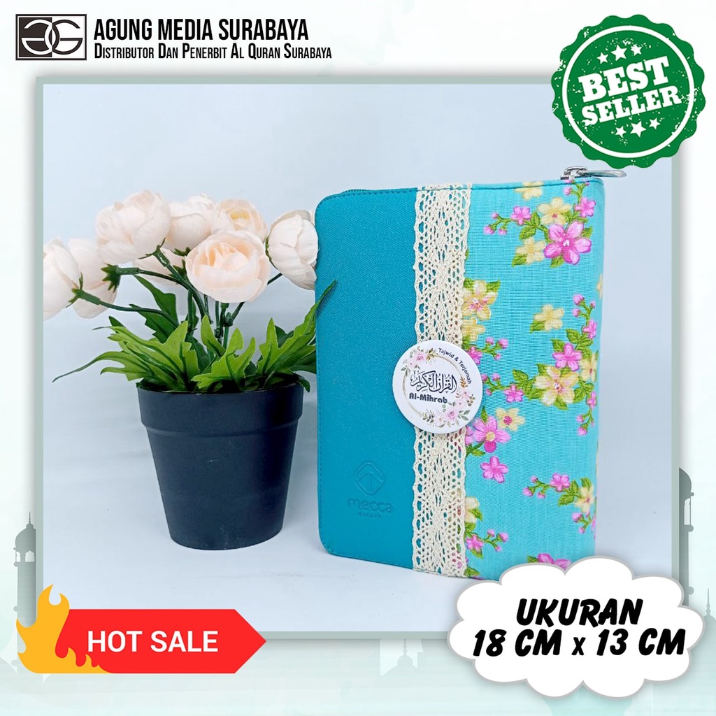 Quran Muslimah Al-Mihrab B6 Resleting, Quran Terjemah, Alquran Tajwid Warna Lengkap, Quran Wanita, A