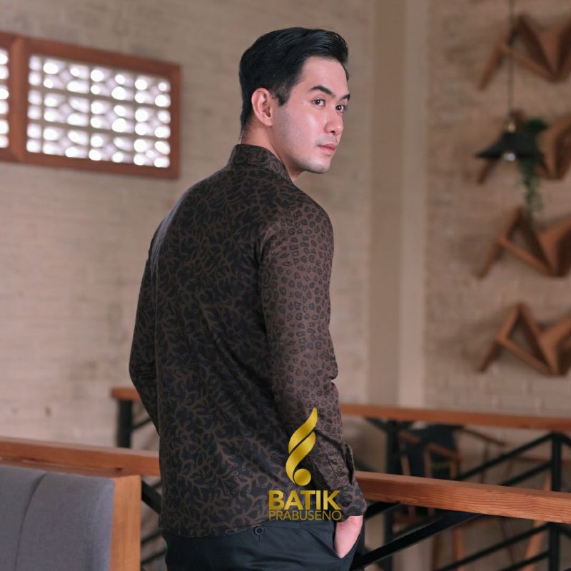 HARUBUWONO Kemaja Batik Pria Dewasa Lengan Panjang Baju Laki-Laki Premium Model Slimfit Ori Batik Pr