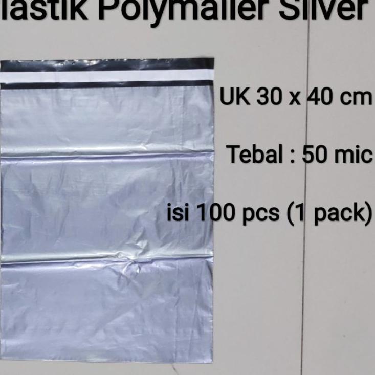 

TREN MASA KINI Plastik Polymailer Silver Uk 30x40 (100pcs), plastik packing lem, plastik bungkus pak