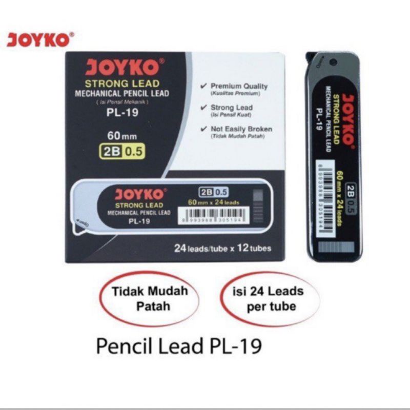 Refill/Isi Ulang Pensil Mekanik/Pensil Lead Joyko PL-19 isi 24leads