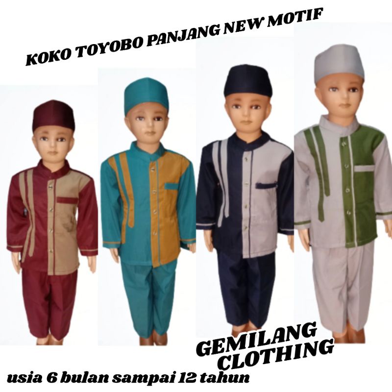 KOKO PANJANG TOYOBO // SETELAN KOKO ANAK LAKI-LAKI USIA 1 SAMPAI 12 TAHUN // GEMILANG CLOTHING