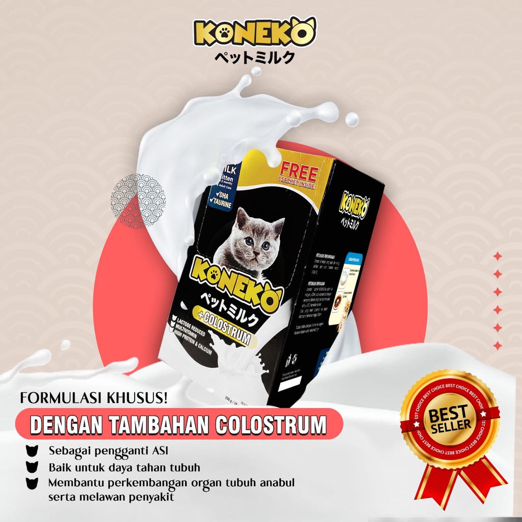 Susu Kucing | Koneko Cat Milk | Japan | 20gr Kemasan Sachet