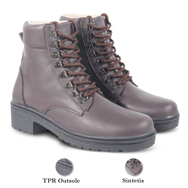 Sepatu Boots Wanita Terbaru V 3431 Brand Varka Sepatu Sneaker Kets Wanita Trendi Berkualitas Warna Coklat