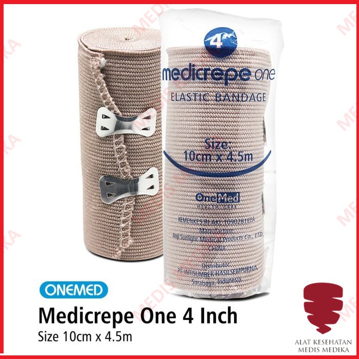 Onemed Elastic Bandage Medicrepe 4&quot; Perban Elastis Alat P3K 10cmx4,5m