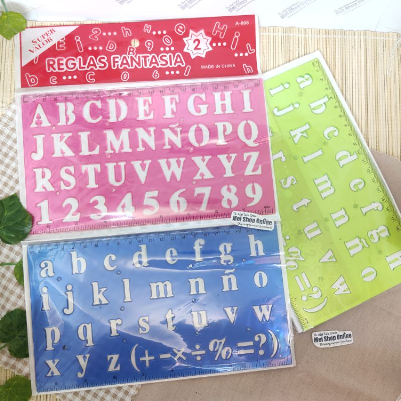 

Penggaris Abjad + Angka 22 cm 2 set Huruf Besar & Kecil