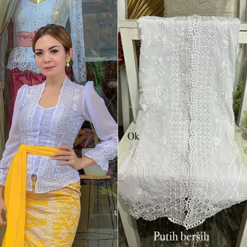 kain bordiran/bahan kebaya bordir/kain bordir catur terhits/motif wajik