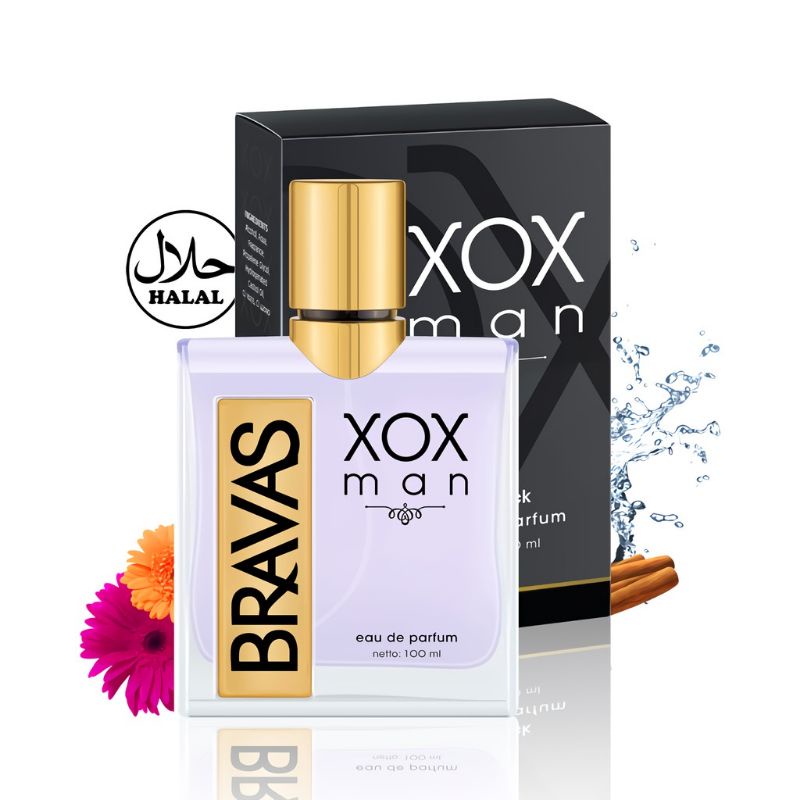 Bravas Parfum Pria 100 ML XOX Man Eau De Parfum HALAL Perfume Spray Lelaki EDP Ori Black Blue