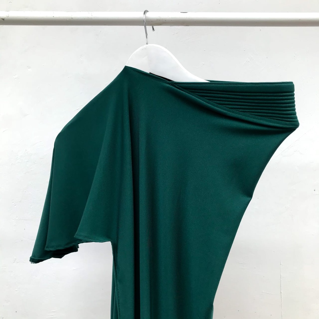 Khimar Jersey Premium / Khimar Pinguin / Khimar Jersey / Jilbab Kerudung Intant-Penguin Hijau Botol