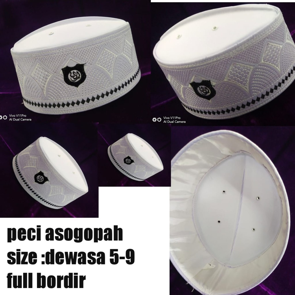 peci asogopah/full/bordir/harga/grosir