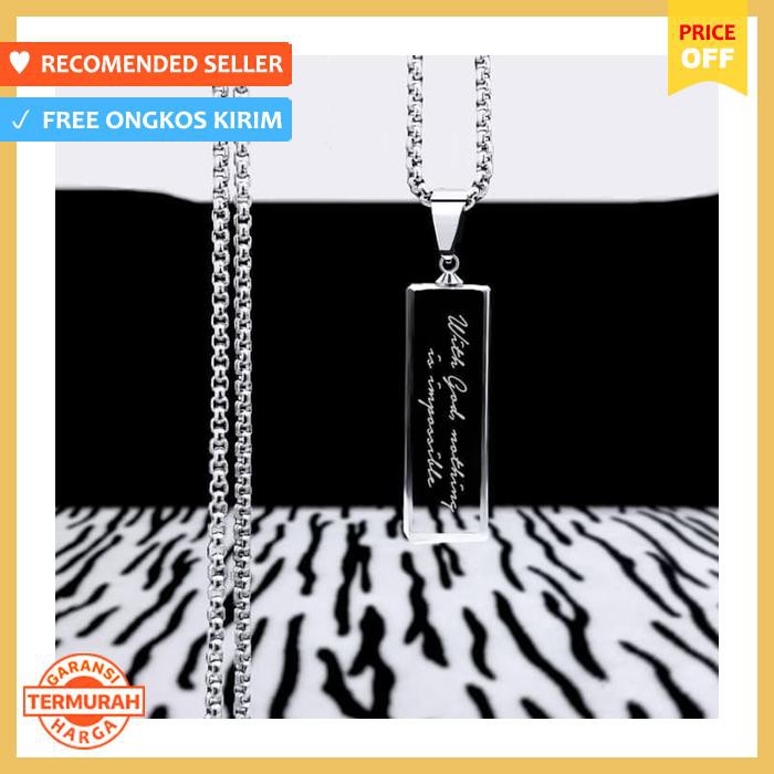 RANTAI STAINLESS STEEL DARI SIGNATURE PENDANT KALUNG COWOK PRIA