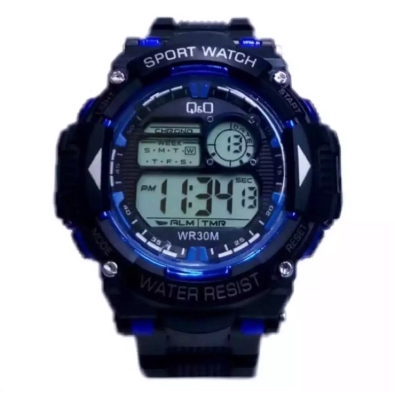 Jam Tangan Digital Sport Rubber Q&O Jam Tangan Pria Wanita Harga Grosir Digital Sport