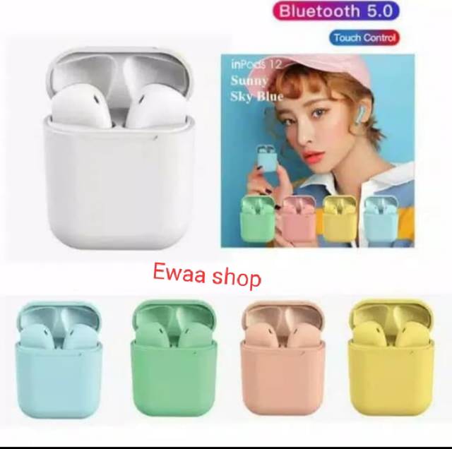 HEADSET BLUETOOTH 5.0 WIRELES I12 MACARON TWS