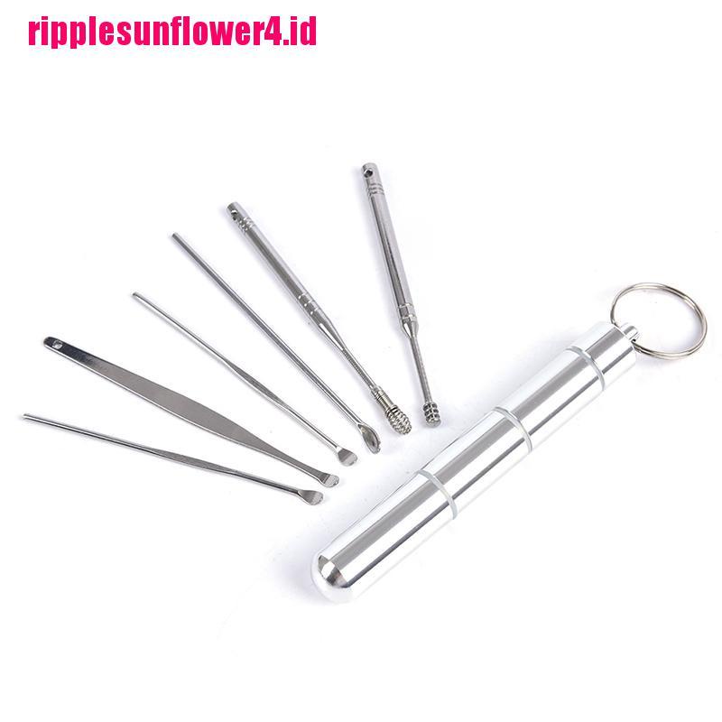 Lady 6pcs / Set Alat Pembersih Telinga Bahan Stainless Steel