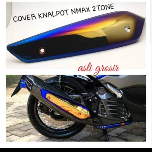 TUTUP COVER KNALPOT NMAX TWO TONE IMPORT