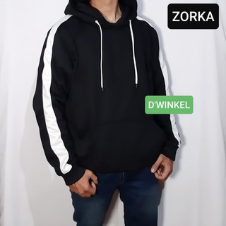 Sweater Polos Hitam List Putih Jaket Hoodie Pria List Sweater Polos Hitam List Putih Jaket Hoodie Pria List