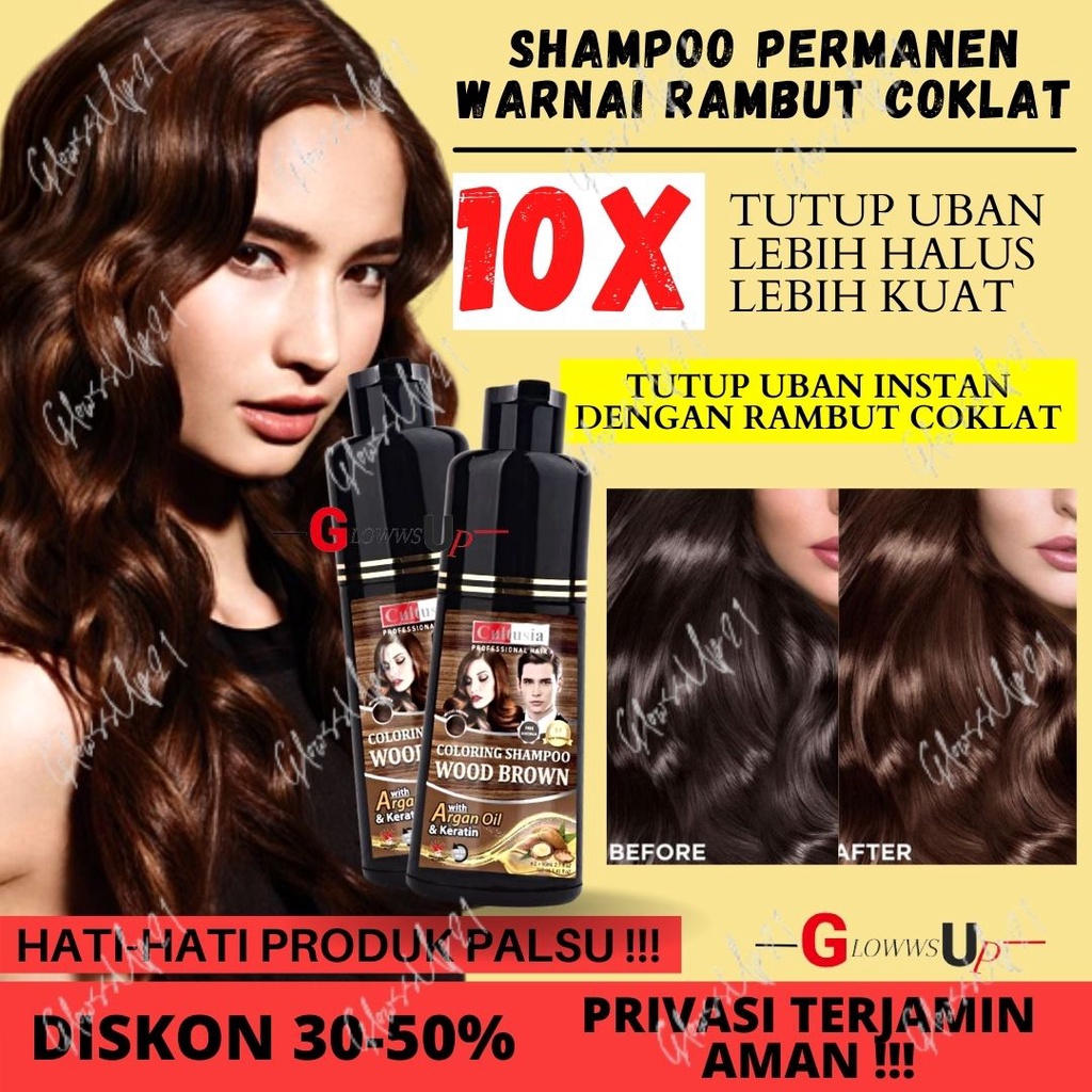 HAIR COLOR CULTUSIA COLORING SHAMPO WOOD BROWN 160ML SHAMPO PEWARNA RAMBUT