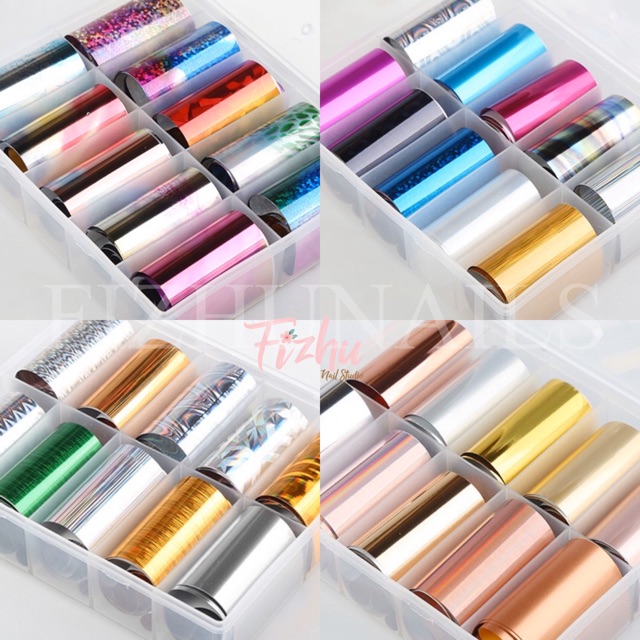 glass foil set / nail transfer foil / transfer film / glass film nailart / nail foil