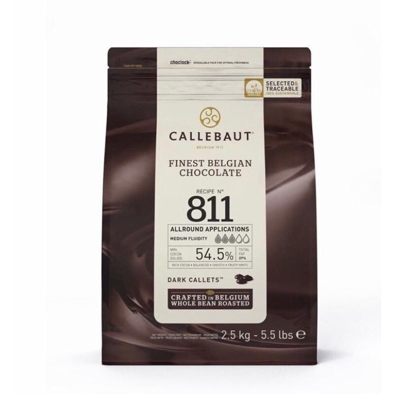 Barey Callebaut 811 Dark Chocolate Callets Rep 250gram -- Couverture 54.5% -- Gosend/Grab Only!!!