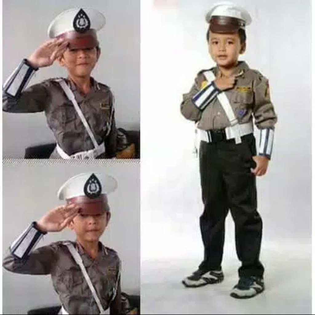 Seragam polisi lalu lintas  anak tk/baju polisi anak tk