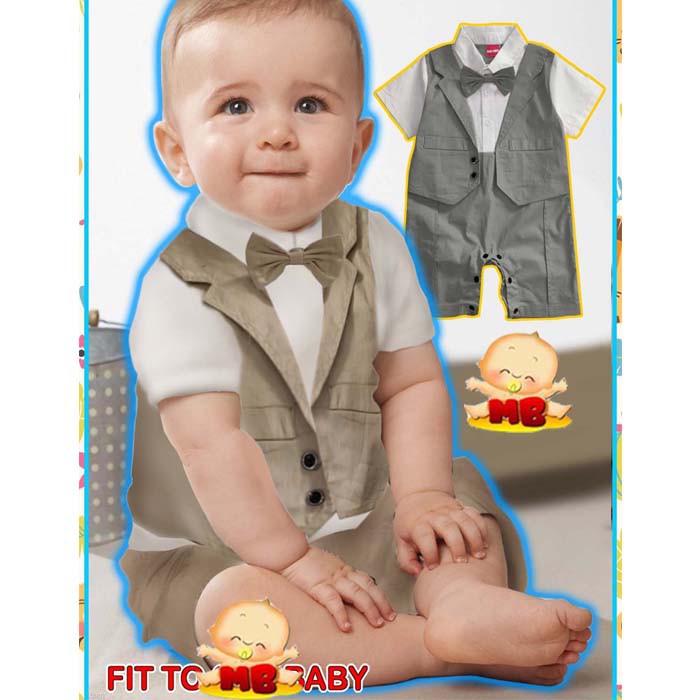  Baju  Bayi  Laki  Laki  Jumper Romper Tuxedo  Anak  Bayi  