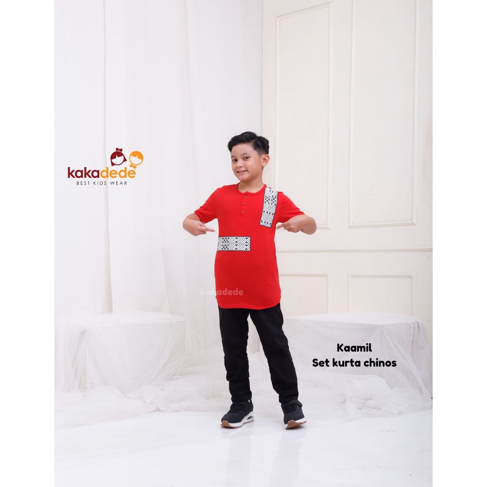 AMEERA SETELAN BAJU KOKO KAOS ANAK KAAMIL SET KURTA CINOS BY KAKADEDE