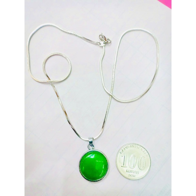 Kalung giok / kalung batu/ kalung hoki / lapis emas putih / yaxiya / xuping