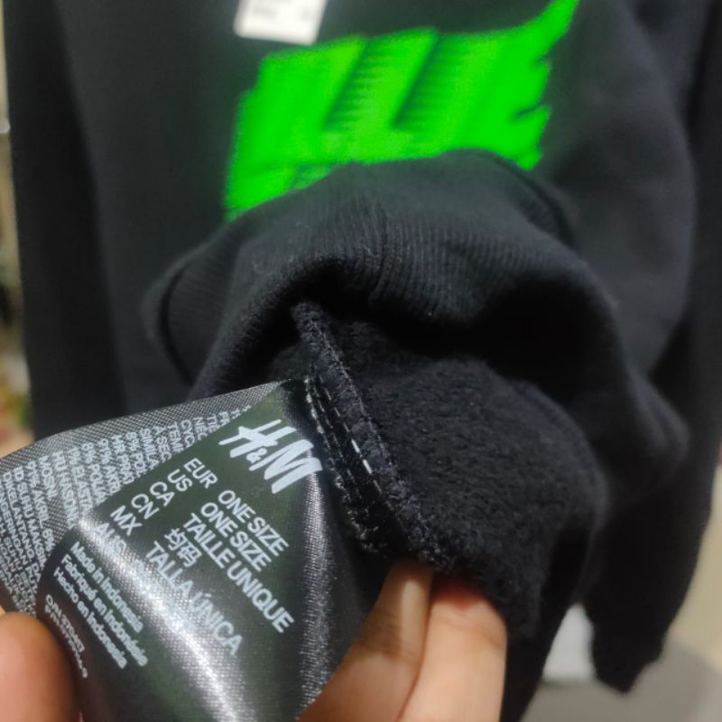 Hoodie Sweater Hnm Misfits Dark Grey H&amp;M Pria Wanita Abu TuaFree Paper Bag