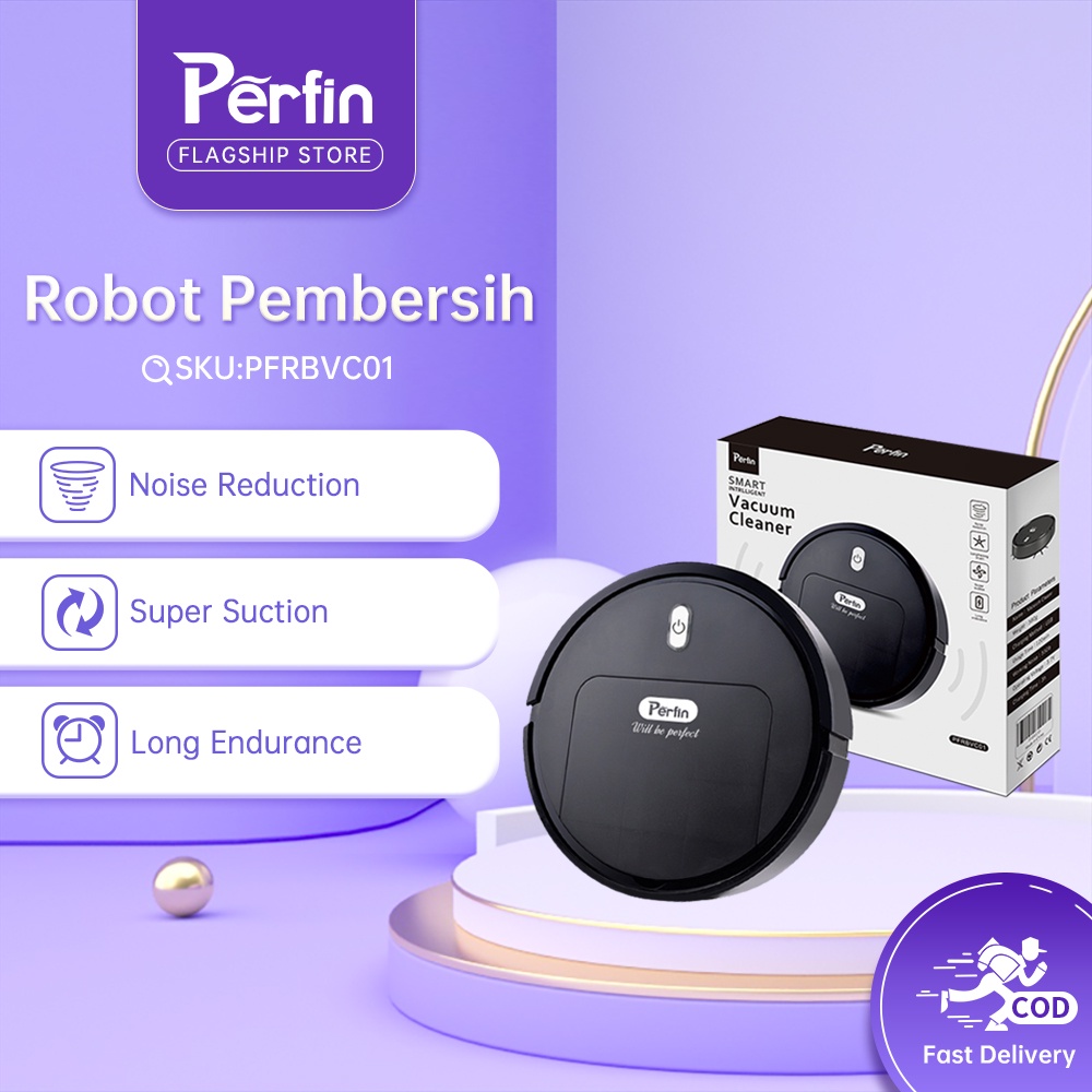 Perfin PFRBVC01 Vacum Cleaner Penyedot Debu Pembersih Debu Lantai Smart Vacuum Cleaner