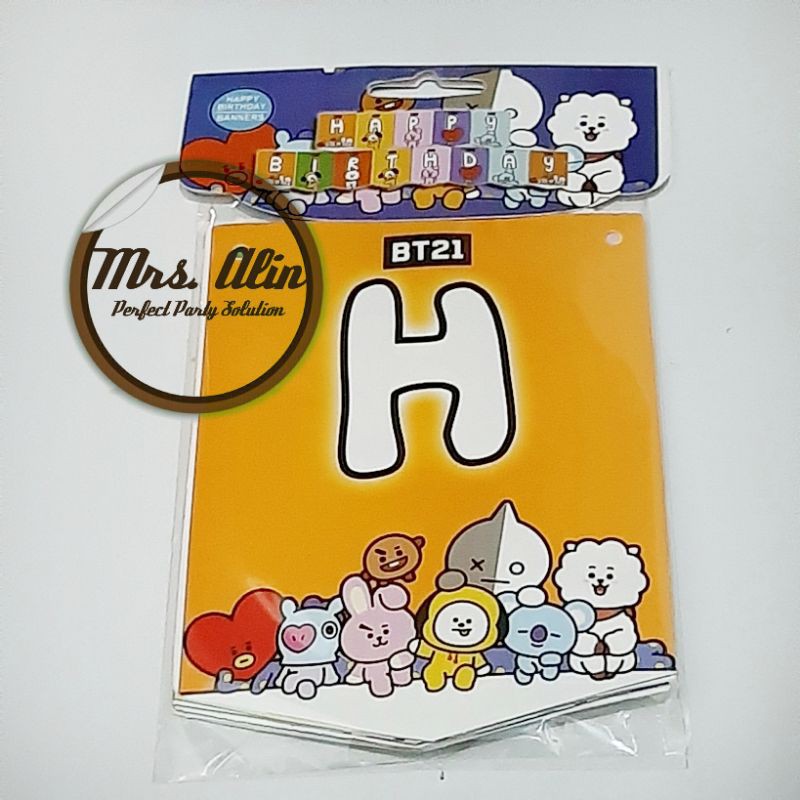 Banner Happy Birthday BT21 / Banner Ulang Tahun / Banner BT21 / Banner BTS