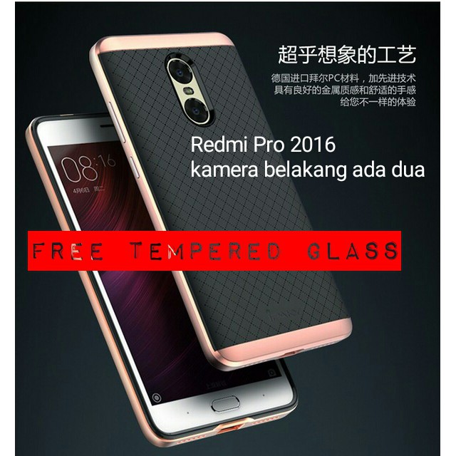 New IPAKY ORIGINAL CASE Xiaomi Redmi Pro 2016 Dual Camera + TEMPERED GLASS Murah