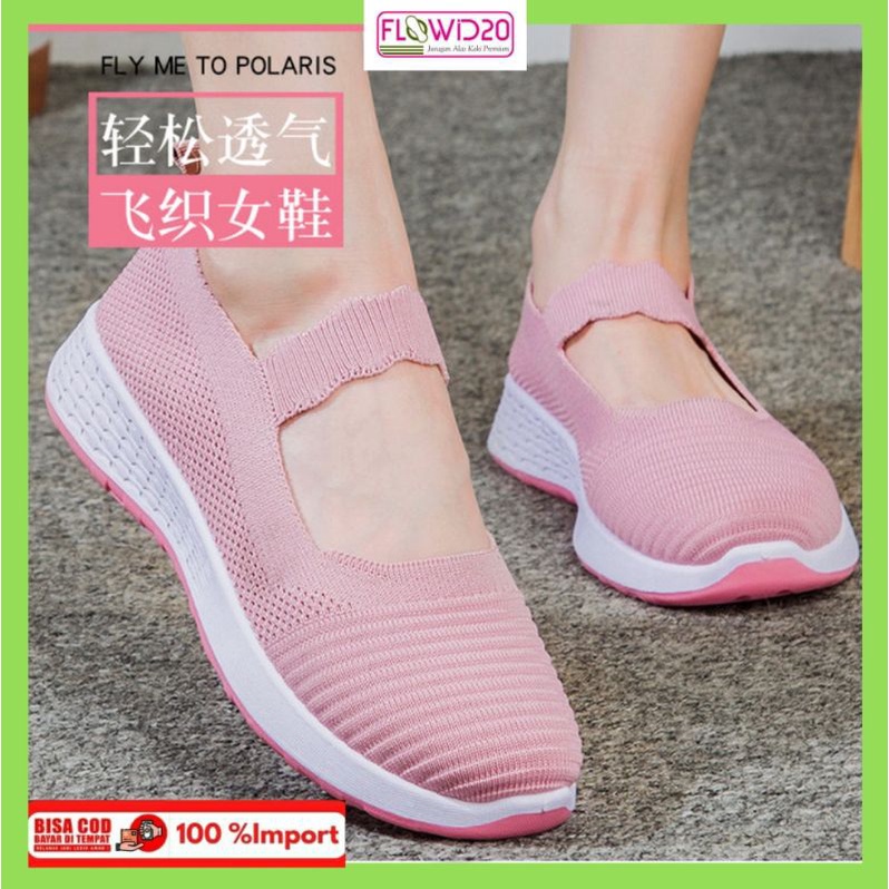 flat shoes rajut import sepatu rajut wanita import 103