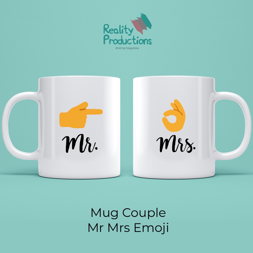 Mug Couple Mr Mrs Emoji