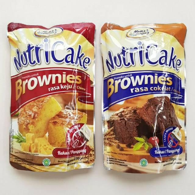 

NUTRICAKE BROWNIES RASA COKLAT & RASA KEJU 230 GRAM